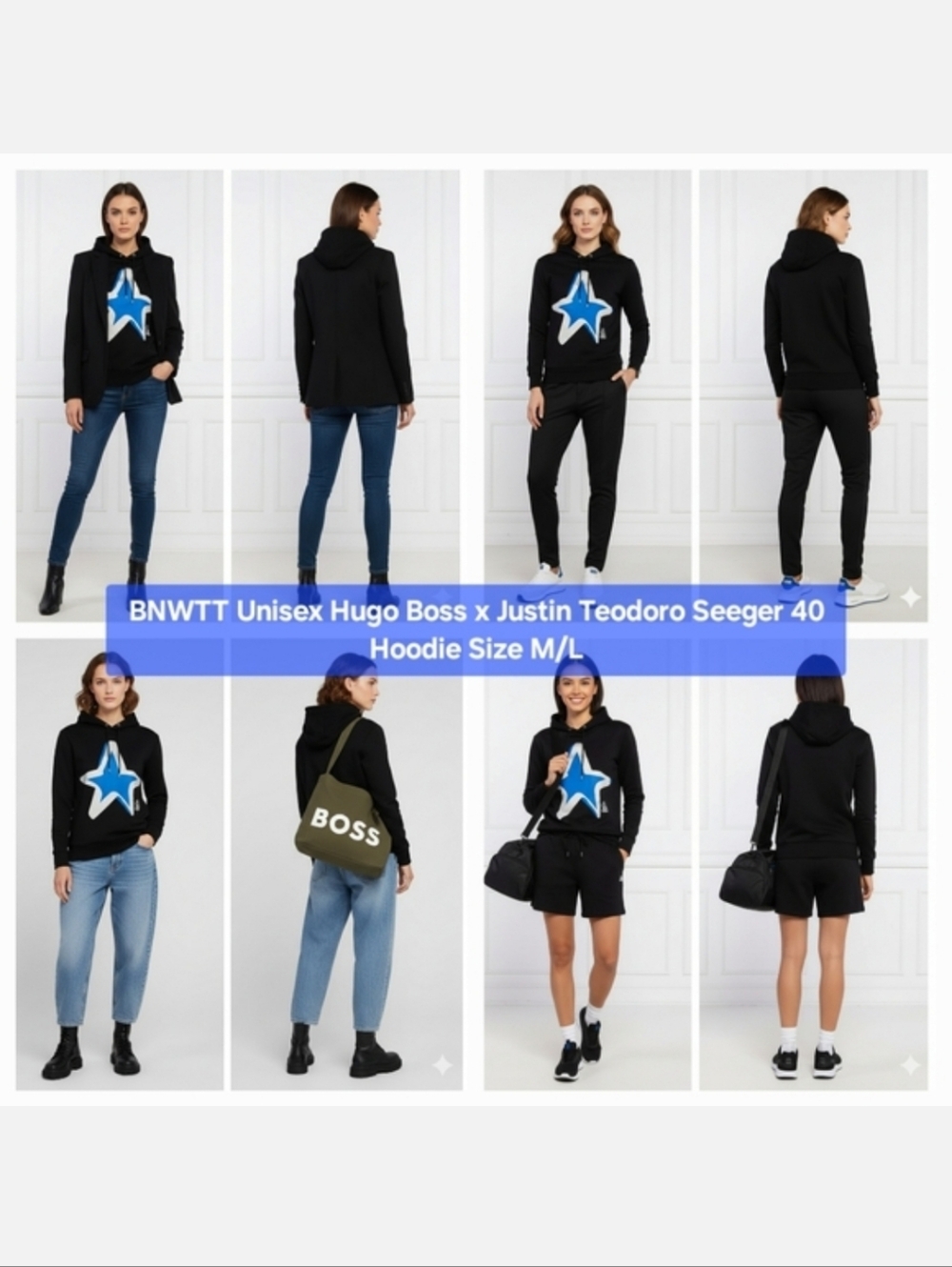 BNWTT Unisex Hugo Boss x Justin Teodoro Seeger 40 Hoodie Size M/L
